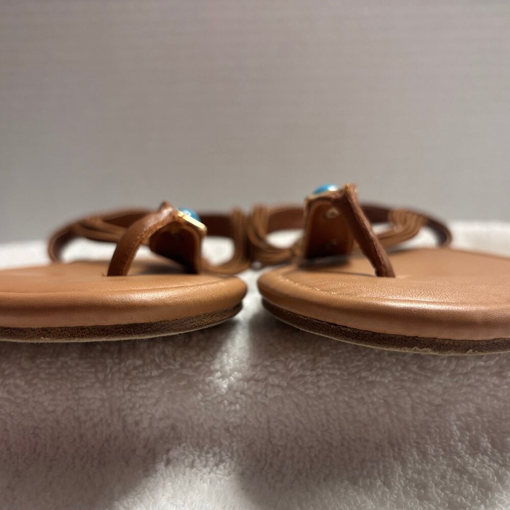 Torrid Turquoise t-Strap Sandals Size 9.5ww NWT Boho Chic Southwestern Artisanal - Picture 4 of 6